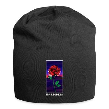 Vaporwave Rose No Regrets Floral Flower Rose - Jersey Beanie - black - Front