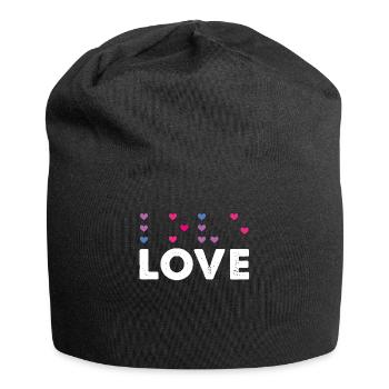 Heart Love Braille Alphabet Braille Sprache - Jersey-Beanie - Schwarz - Vorne