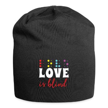 Retro Braille Alphabet Sprache Braille Liebe - Jersey-Beanie - Schwarz - Vorne