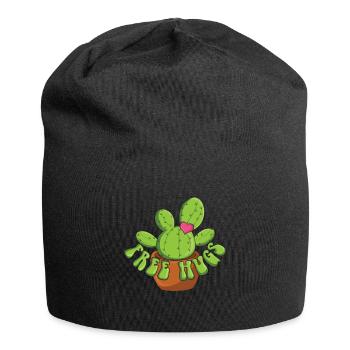 Umarmen Kaktus Lustiger Bauer Garten Hobbygärtner - Jersey-Beanie - Schwarz - Vorne