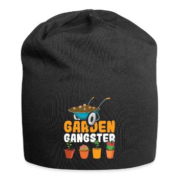 Pflanzen Bauer Garten Gangster Hobbygärtner - Jersey-Beanie - Schwarz - Vorne