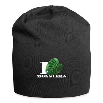 Liebe Monstera Pflanzengarten Hobbygärtner - Jersey-Beanie - Schwarz - Vorne