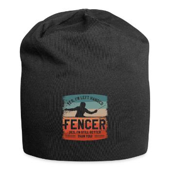Ja, ich bin Linkshänder Fechter Ja ich bin immer noch besser - Jersey-Beanie - Schwarz - Vorne