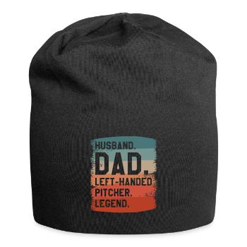 Ehemann Vater Linkshänder Pitcher Legende Baseball - Jersey-Beanie - Schwarz - Vorne