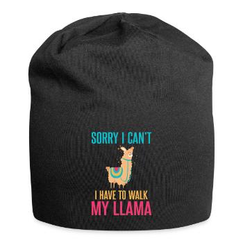 Lama Geschenk Lama Liebhaber Geschenk - Jersey-Beanie - Schwarz - Vorne