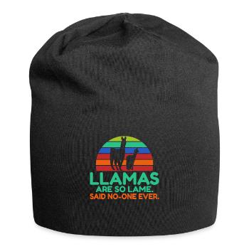Lama Geschenk Lama Liebhaber Geschenk - Jersey-Beanie - Schwarz - Vorne