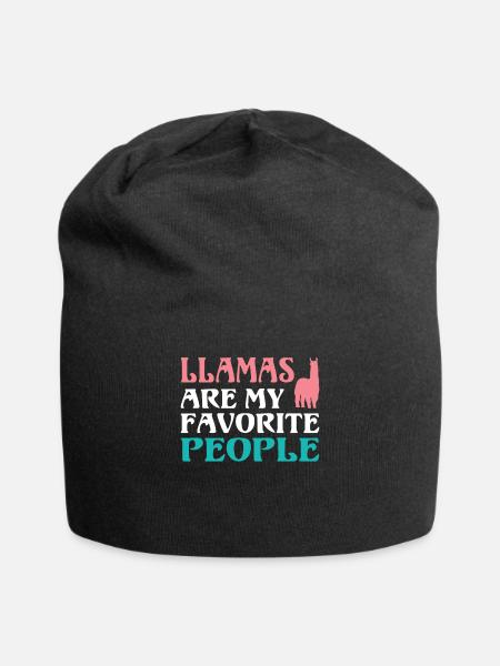 Lama Geschenk Lama Liebhaber Geschenk - Jersey-Beanie - Schwarz