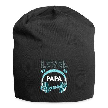 Level Papa freigeschaltet Gamer Vater - Jersey-Beanie - Schwarz - Vorne