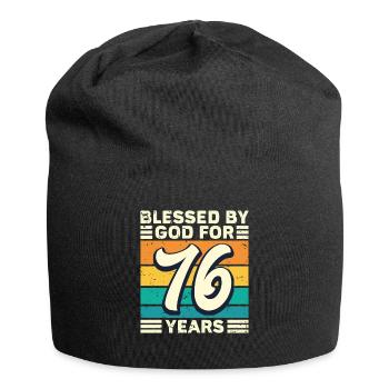 76 Birthday Gift Years Funny Saying - Jersey Beanie - black - Front