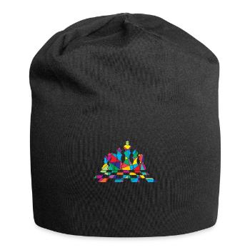 Schach Polygon Schachfigur - Jersey-Beanie - Schwarz - Vorne