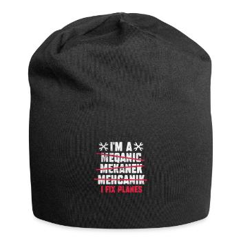 Flugzeugmechaniker Luftfahrt Flugzeug Geschenk - Jersey-Beanie - Schwarz - Vorne