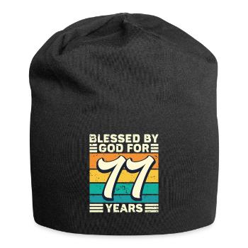 77 Birthday Gift Years Funny Saying - Jersey Beanie - black - Front