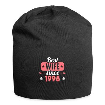 25th Wedding Anniversary Best Wife since 1998 - Jersey Beanie - black - Front