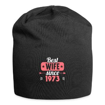 50th wedding anniversary Best wife since 1973 - Jersey Beanie - black - Front