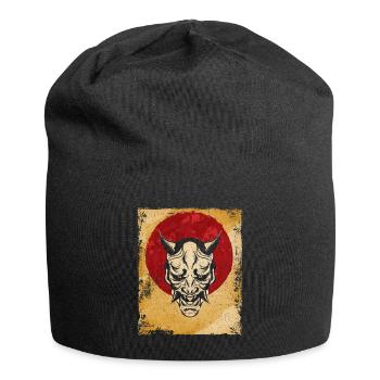 Oni Mask Japanese Art Vintage Fighter Retro - Jersey Beanie - black - Front
