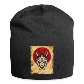 Oni Mask Japanese Art Vintage Fighter Retro - Jersey Beanie - black - Front