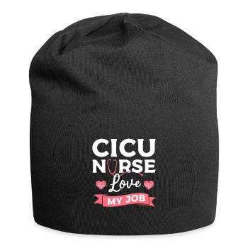 CICU Nurse Love My Job Cardiologist Cardiology - Jersey Beanie - black - Front