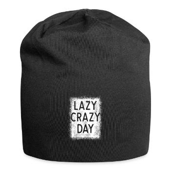 Célébrez une journée de détente avec Lazy Crazy - Bonnet en jersey - noir - Devant