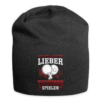 Lieber Tischtennis spielen Tischtennisspieler - Jersey-Beanie - Schwarz - Vorne