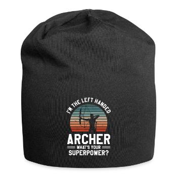 Je suis l’archer gaucher Quel est votre superpouvoir - Bonnet en jersey - noir - Devant