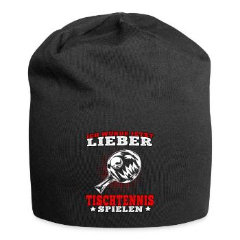 Lieber Tischtennis spielen Tischtennisspieler - Jersey-Beanie - Schwarz - Vorne
