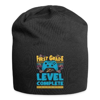 First Day of School Leveled Up To First Grade Boy - Jersey-Beanie - Schwarz - Vorne