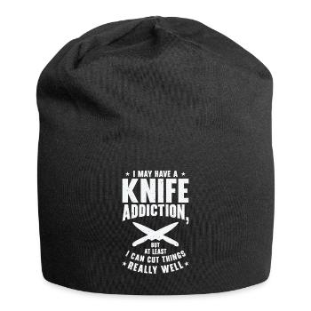 Messersammler Messer Sammeln - Jersey-Beanie - Schwarz - Vorne