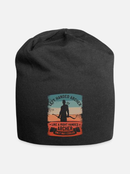 Linkshänder Bogenschütze wie ein Rechtshänder - Jersey-Beanie - Schwarz
