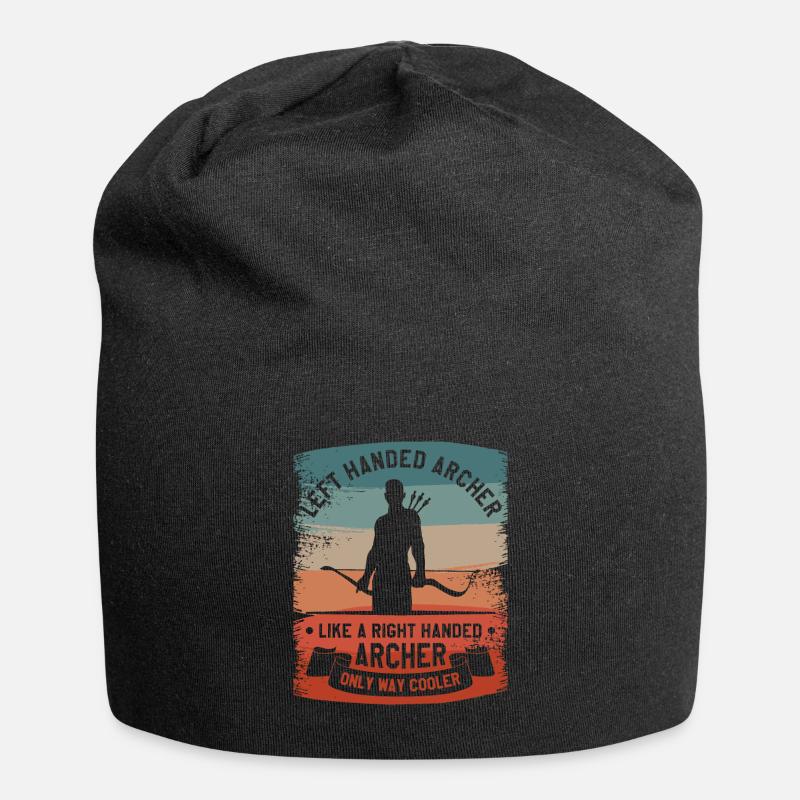 Linkshänder Bogenschütze wie ein Rechtshänder - Jersey-Beanie - Schwarz
