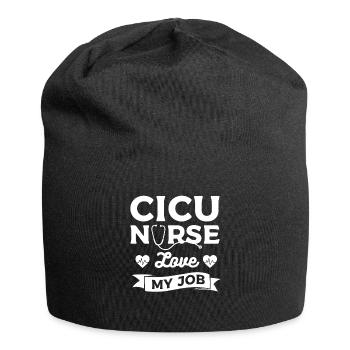 CICU Nurse Love My Job Cardiologist Cardiology - Jersey Beanie - black - Front