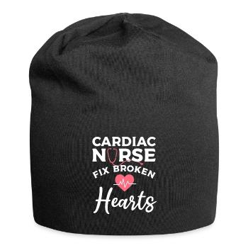 Une infirmière cardiaque répare les cœurs brisés Cardiologue - Bonnet en jersey - noir - Devant