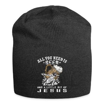 Ce dont vous avez besoin - Drôle Jésus porte de la bière - Bonnet en jersey - charbon - Devant