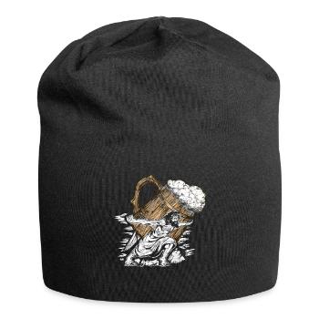 Joyeux Jésus porte de la bière - Bonnet en jersey - noir - Devant
