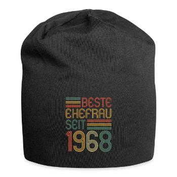 55. Hochzeitstag Beste Ehefrau seit 1968 - Jersey-Beanie - Schwarz - Vorne
