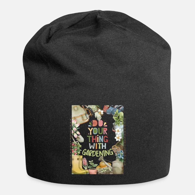 Gartenarbeit, Garten, Gärtner lustiger Spruch - Jersey-Beanie - Schwarz