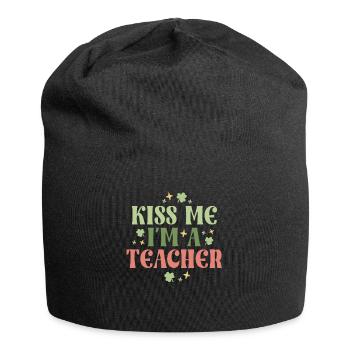 Retro Kiss Me I’m A Teacher St Patricks Day School - Bonnet en jersey - noir - Devant