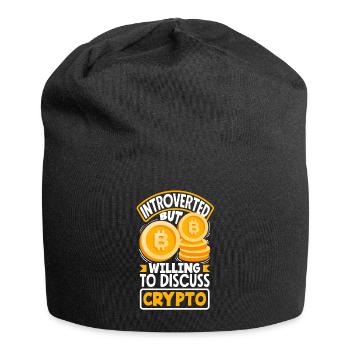 Introverted But Willing To Discuss Crypto - Jersey Beanie - black - Front