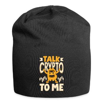Talk Crypto To Me Cryptocurrency Mining BTC - Jersey Beanie - black - Front