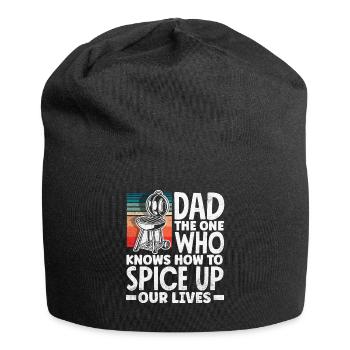 Papa qui sait pimenter nos vies Celui de notre père - Bonnet en jersey - noir - Devant