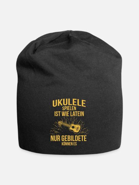 Ukulele Ukulele-Spieler Ukulelist - Jersey-Beanie - Schwarz