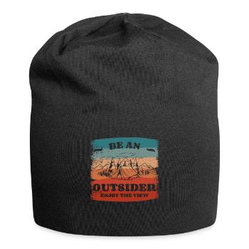 Soyez un outsider Profitez de la vue Bushcraft Camping - Bonnet en jersey - noir - Devant