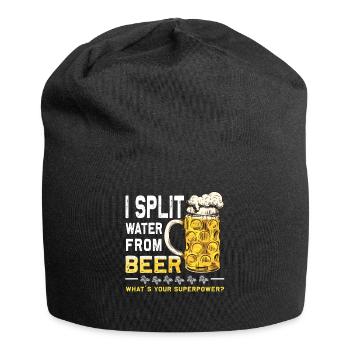 Lustiges Geteiltes Wasser Aus Bier - Jersey-Beanie - Schwarz - Vorne
