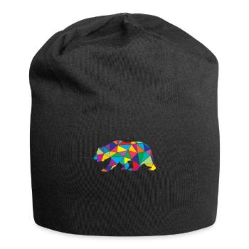 Low Poly Bear Geometry Polygon Bear - Jersey Beanie - black - Front