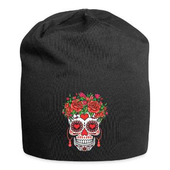 Saint-Valentin Sugar Bone Muertos Day Halloween - Bonnet en jersey - noir - Devant
