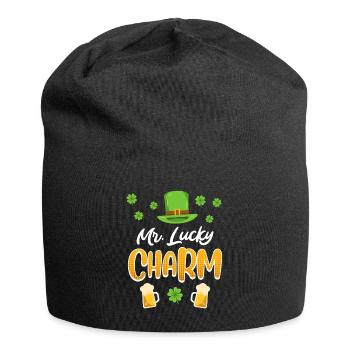 Mr Lucky Charm St. Patrick's Day Men - Jersey Beanie - black - Front