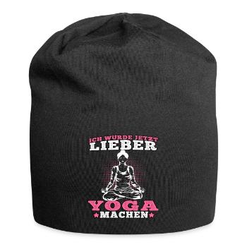 Yoga würde lieber Yoga machen Namasté Meditation - Jersey-Beanie - Schwarz - Vorne