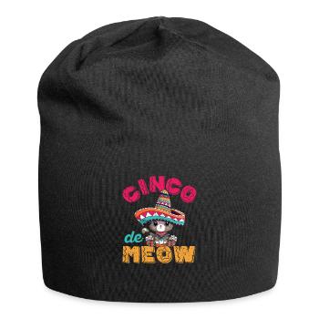 Cinco De Meow Mayo Fiesta Mexican Cat - Jersey Beanie - black - Front