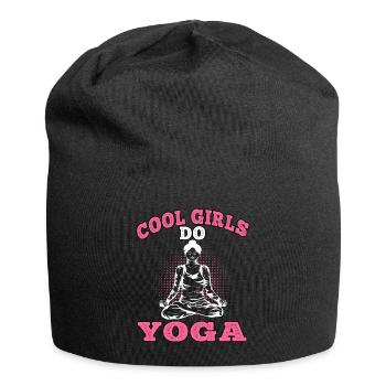 Les filles cool font de la méditation Yoga Namasté - Bonnet en jersey - noir - Devant