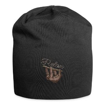 Sloth Life Chill How to relax - Jersey Beanie - black - Front