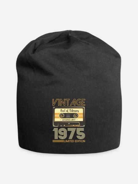 Februar Jahrgang 1975 48. Geburtstag Geschenk Mann - Jersey-Beanie - Schwarz
